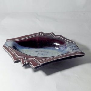 Studio Pottery Handmade Stoneware Glazed Clay Ashtray - Signed